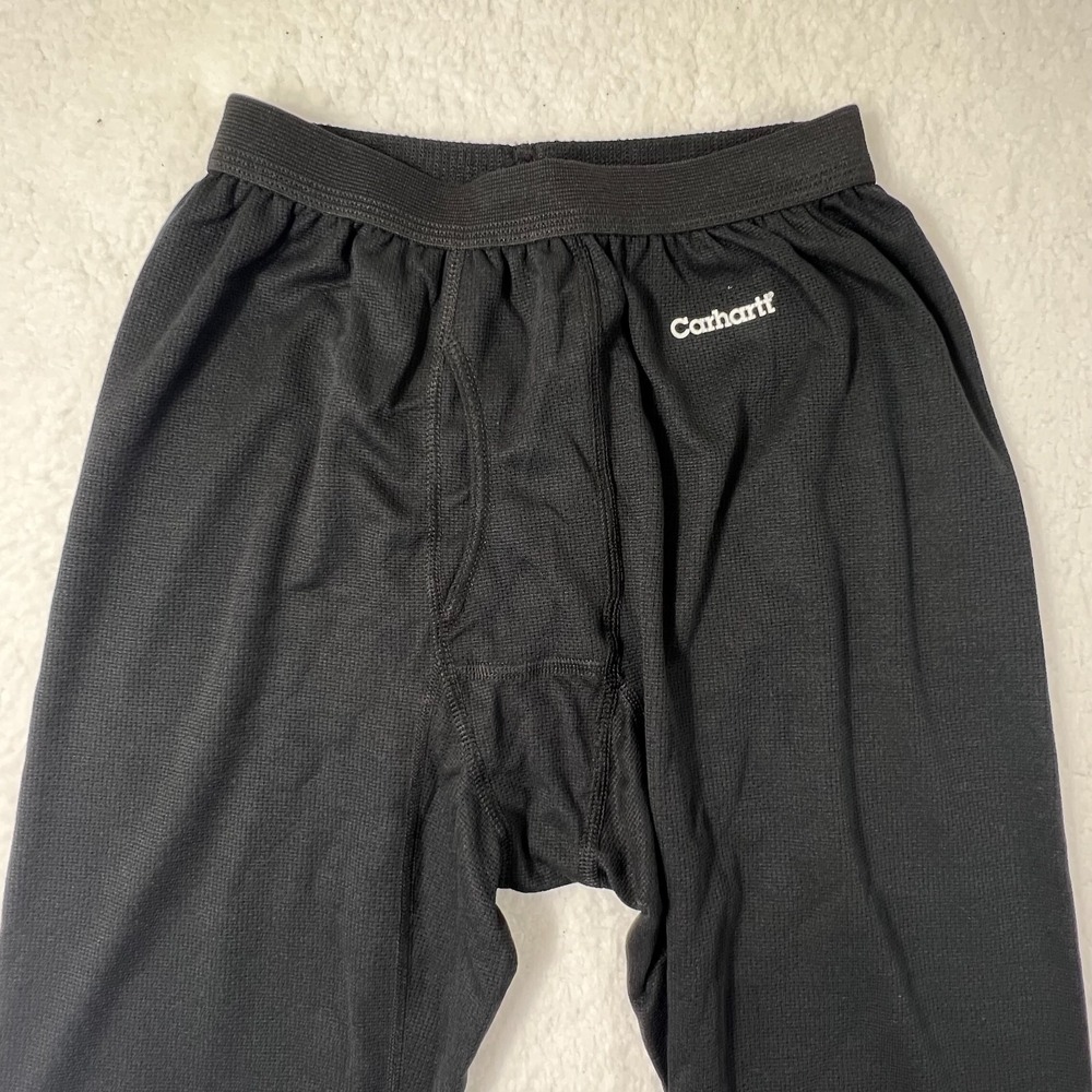 Carhartt Heavyweight Thermal Polyester Crewneck Bottom Black Men's Sz S VTG NWT - Picture 3 of 16